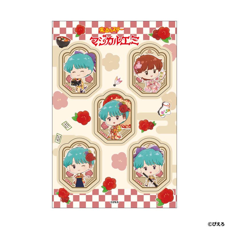 PETANTシール「魔法のスターマジカルエミ」01/コマ割りデザイン(レトロアートイラスト)
