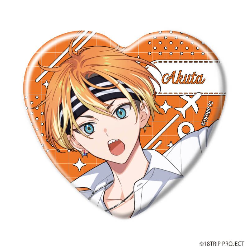 ハート型缶バッジ『18TRIP』01/ブラインド(10種)(公式イラスト)