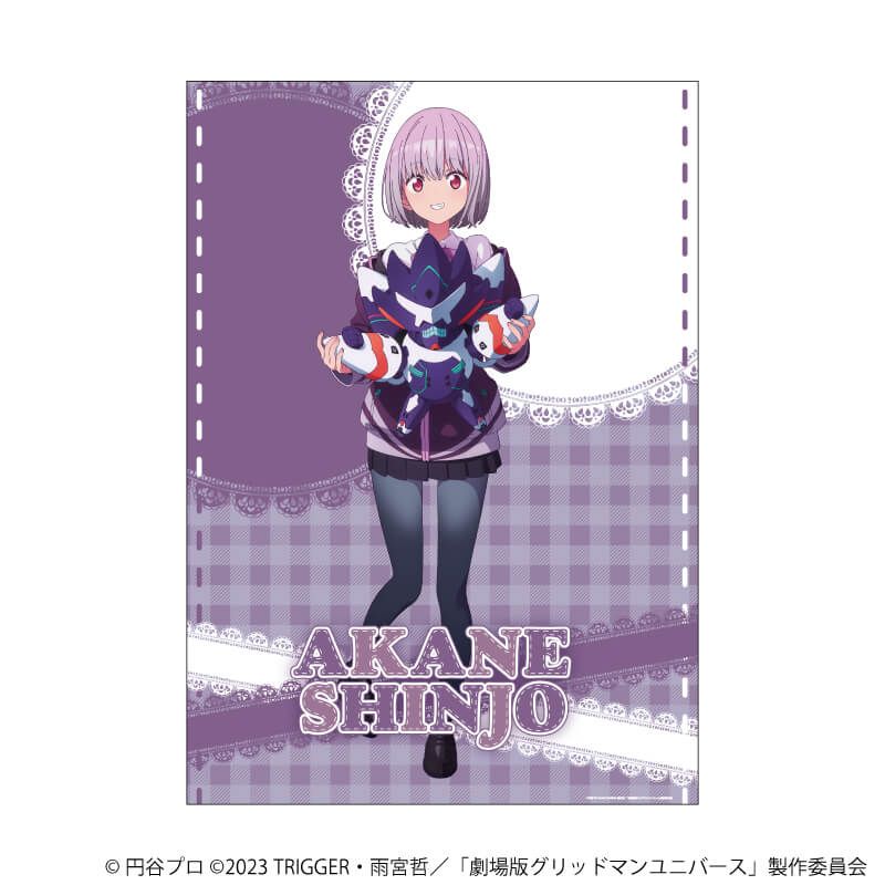 A3クリアポスター「グリッドマンユニバース」02/新条アカネ ぬいぐるみと一緒ver.(描き下ろしイラスト)