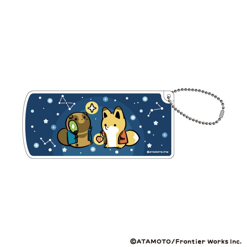 スライド式小物ケース「タヌキとキツネ」01/A(描き下ろしイラスト)