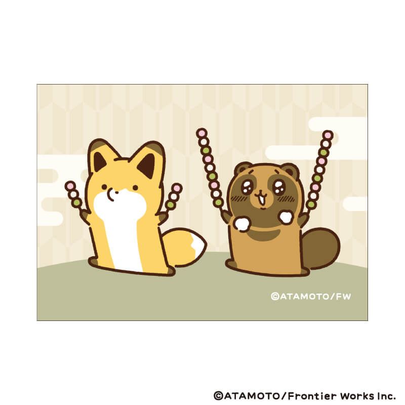 キャンバスボードミニ「タヌキとキツネ」01/ブラインド(8種)(公式&描き下ろしイラスト)