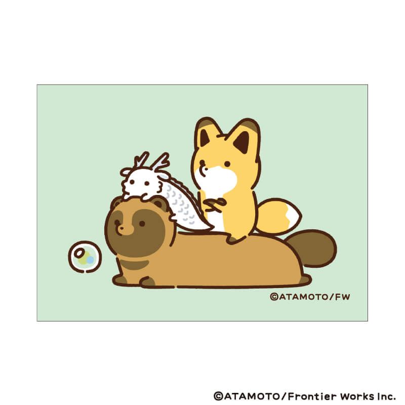 キャンバスボードミニ「タヌキとキツネ」01/ブラインド(8種)(公式&描き下ろしイラスト)