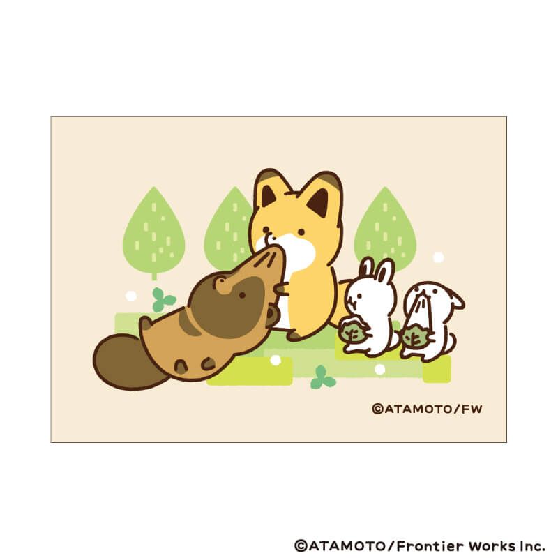 キャンバスボードミニ「タヌキとキツネ」01/ブラインド(8種)(公式&描き下ろしイラスト)