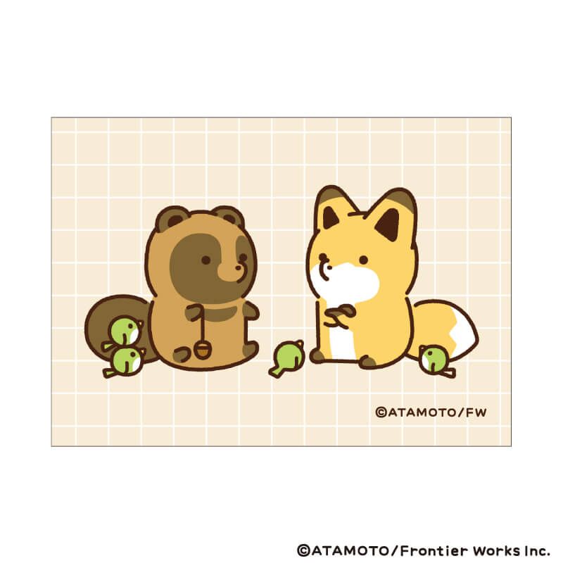 キャンバスボードミニ「タヌキとキツネ」01/ブラインド(8種)(公式&描き下ろしイラスト)