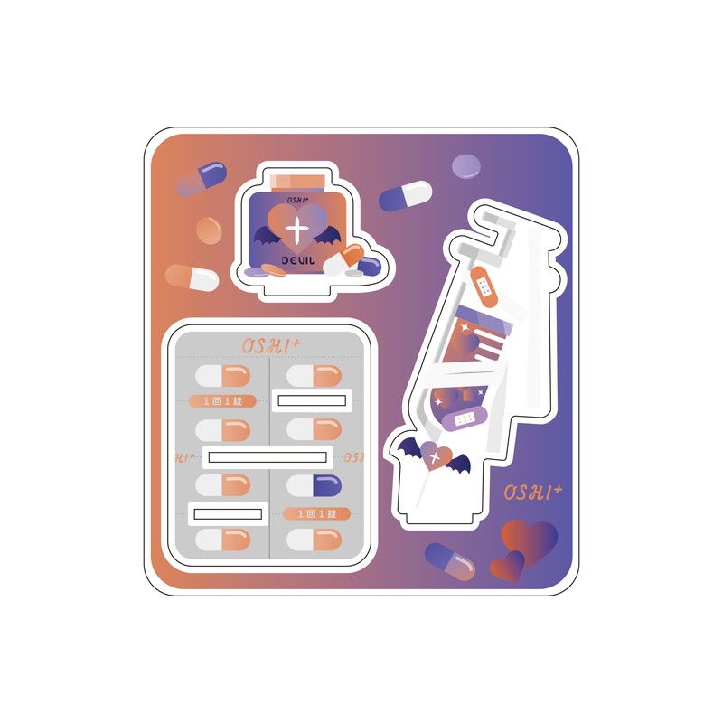 推し活背景ジオラマぷち15/やみかわ(オレンジ＆パープル)【推し活】