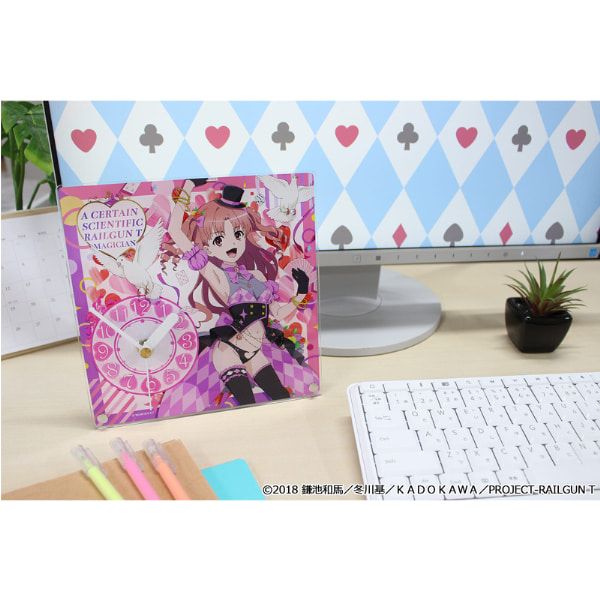 とある科学の超電磁砲T 描き下ろしアクリル置時計【白井黒子】マジシャンver.