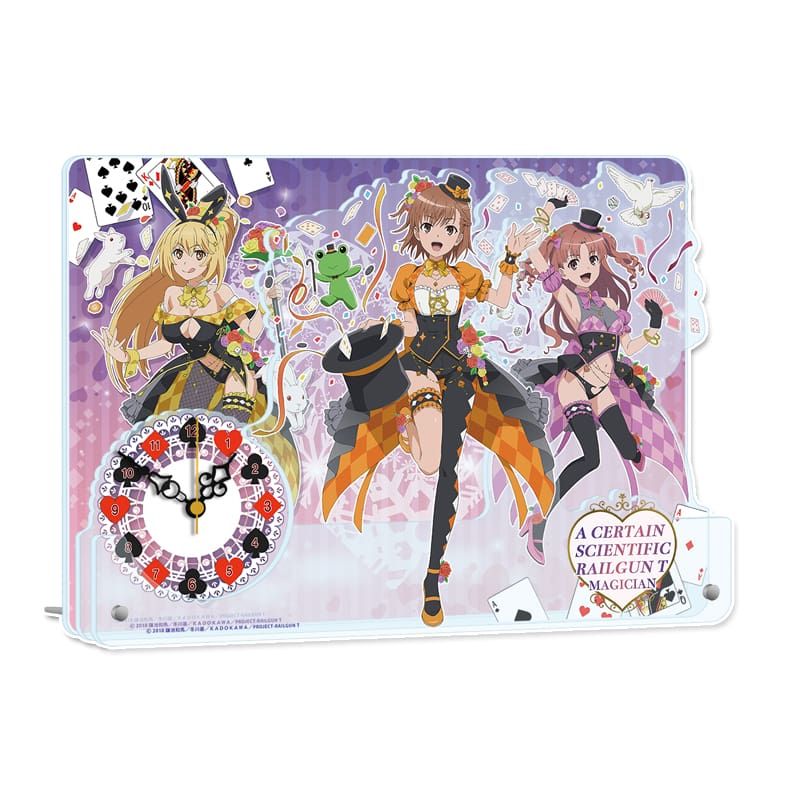 とある科学の超電磁砲T 描き下ろしBIGアクリル置時計【マジシャンver.】