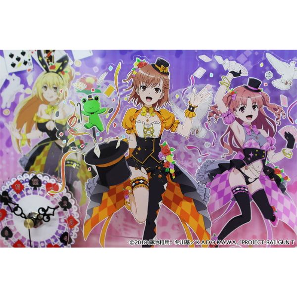 とある科学の超電磁砲T 描き下ろしBIGアクリル置時計【マジシャンver.】