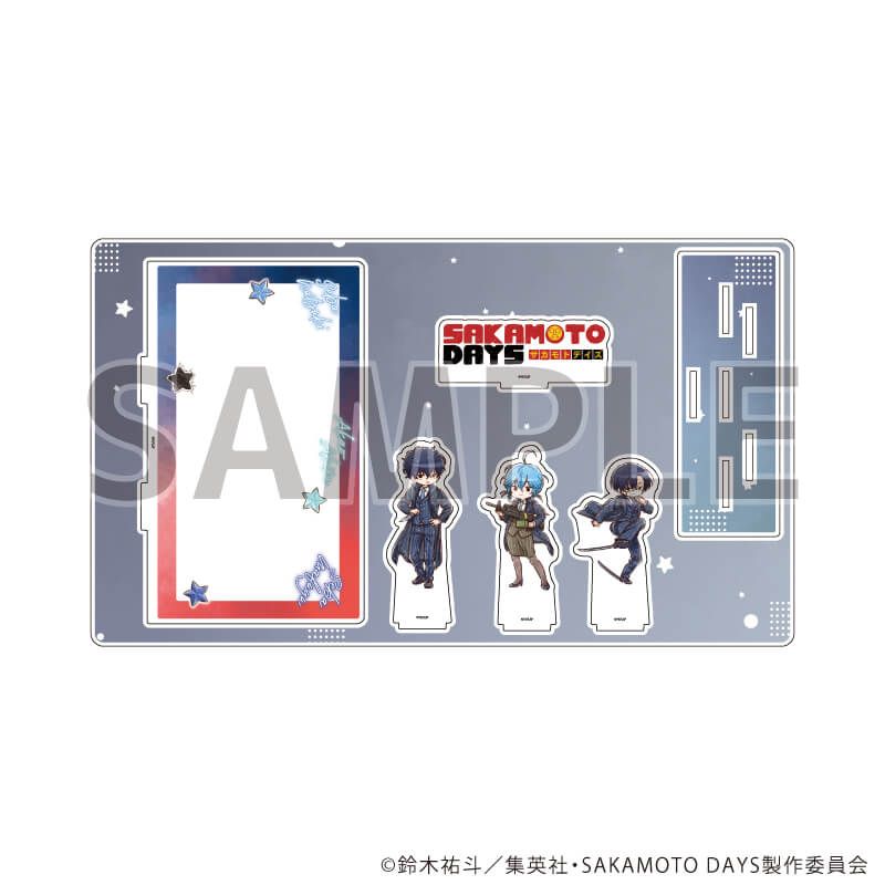 プレミアム アクリルジオラマプレート「SAKAMOTO DAYS」10/勢羽夏生&赤尾晶&勢羽真冬 バトル×スーツver.(グラフアートイラスト)