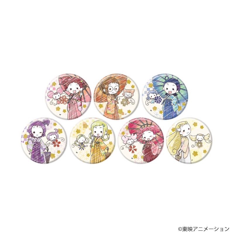 ホログラム缶バッジ(57mm)「おジャ魔女どれみドッカ～ン！」02/袴・番傘ver. コンプリートセット(全7種)(グラフアートイラスト)