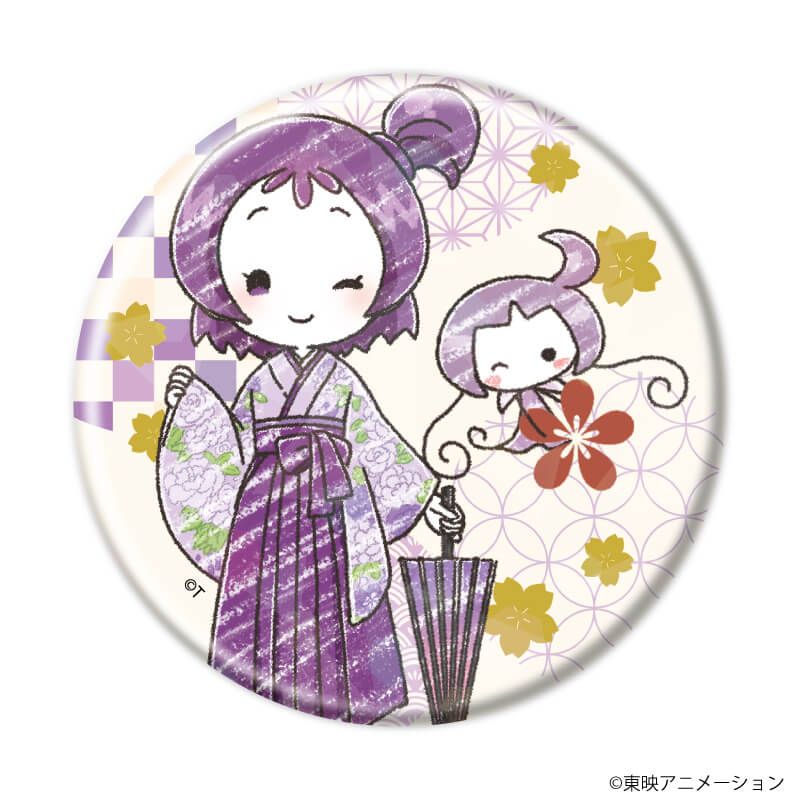 ホログラム缶バッジ(57mm)「おジャ魔女どれみドッカ～ン！」02/袴・番傘ver. コンプリートセット(全7種)(グラフアートイラスト)