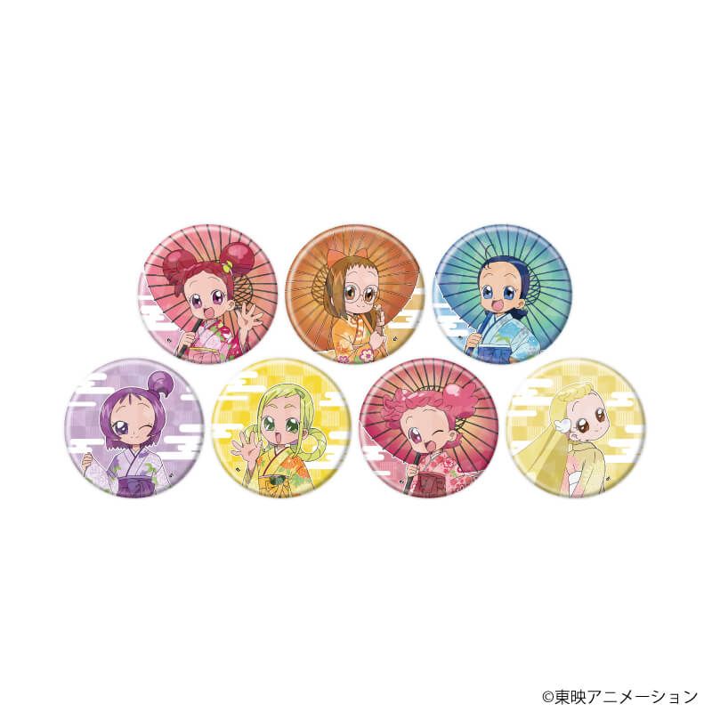 ホログラム缶バッジ(57mm)「おジャ魔女どれみドッカ～ン！」01/袴・番傘ver. コンプリートセット(全7種)(描き下ろしイラスト)