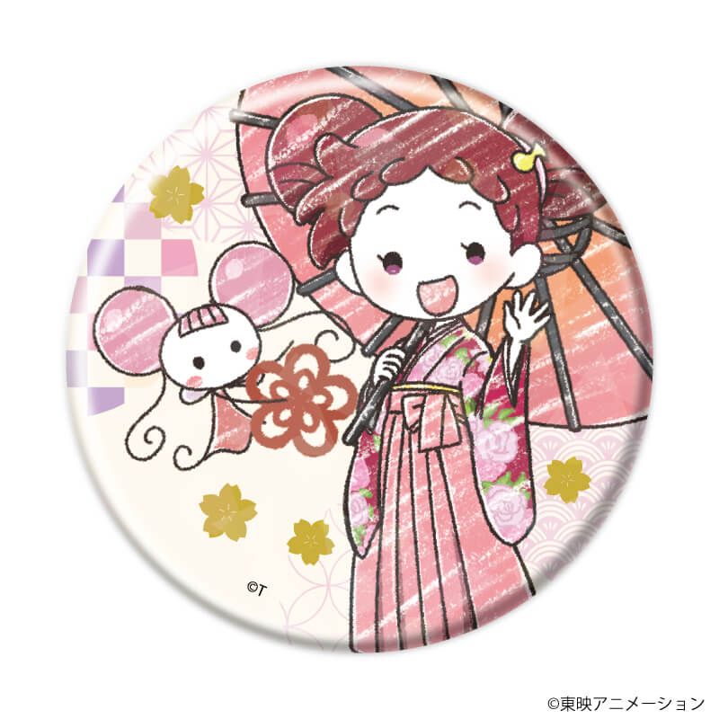 ホログラム缶バッジ(57mm)「おジャ魔女どれみドッカ～ン！」02/袴・番傘ver. ブラインド(7種)(グラフアートイラスト)