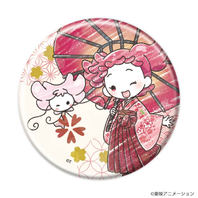 ホログラム缶バッジ(57mm)「おジャ魔女どれみドッカ～ン！」02/袴・番傘ver. ブラインド(7種)(グラフアートイラスト)