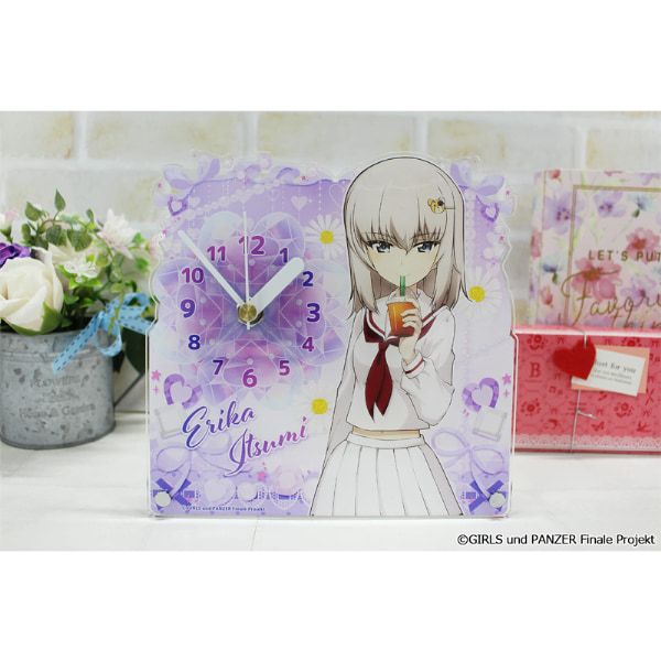 ガールズ＆パンツァー 最終章 描き下ろし アクリル置時計【逸見エリカ】ギャル制服ver.