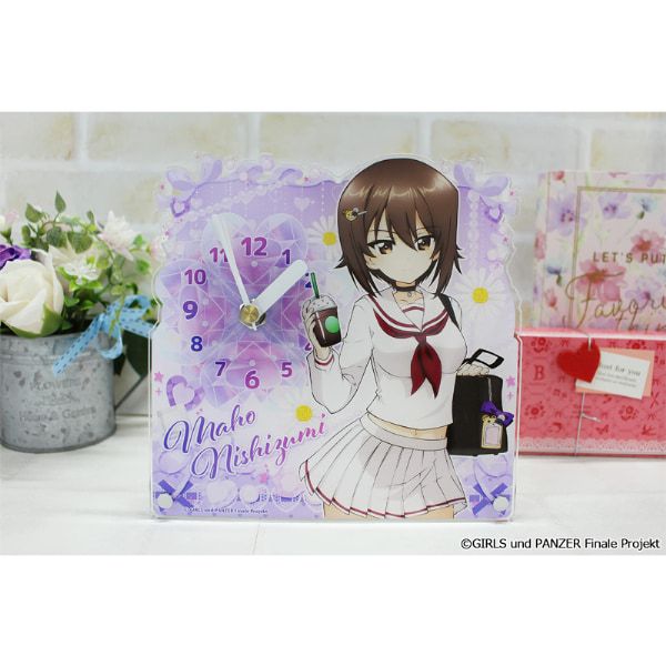 ガールズ＆パンツァー 最終章 描き下ろし アクリル置時計【西住まほ】ギャル制服ver.