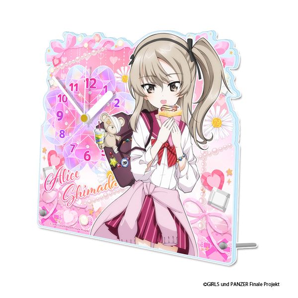 ガールズ＆パンツァー 最終章 描き下ろし アクリル置時計【島田愛里寿】ギャル制服ver.
