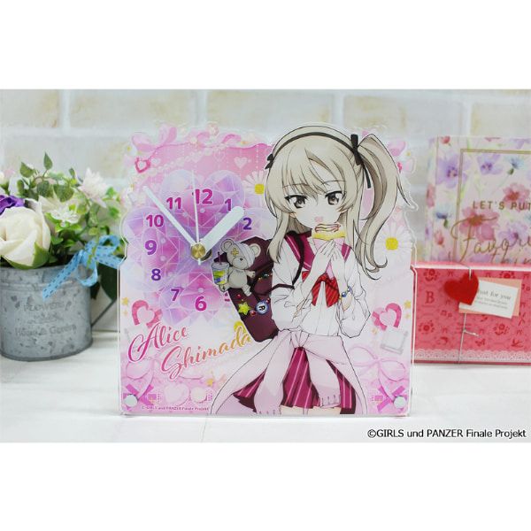ガールズ＆パンツァー 最終章 描き下ろし アクリル置時計【島田愛里寿】ギャル制服ver.
