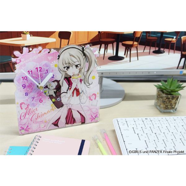 ガールズ＆パンツァー 最終章 描き下ろし アクリル置時計【島田愛里寿】ギャル制服ver.