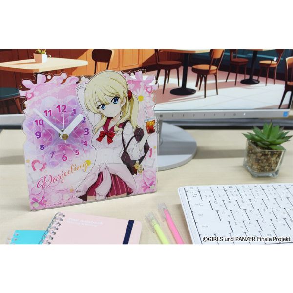 ガールズ＆パンツァー 最終章 描き下ろし アクリル置時計【ダージリン】ギャル制服ver.
