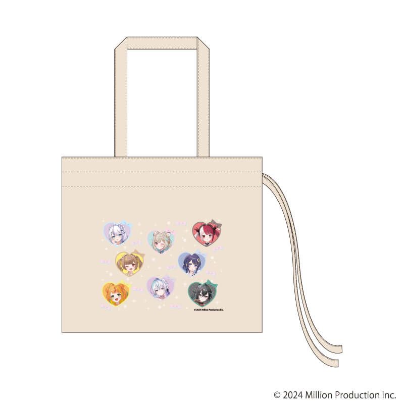 ギャザートートバッグ「Million Production」01/集合 dreamy ver.(描き起こしイラスト)