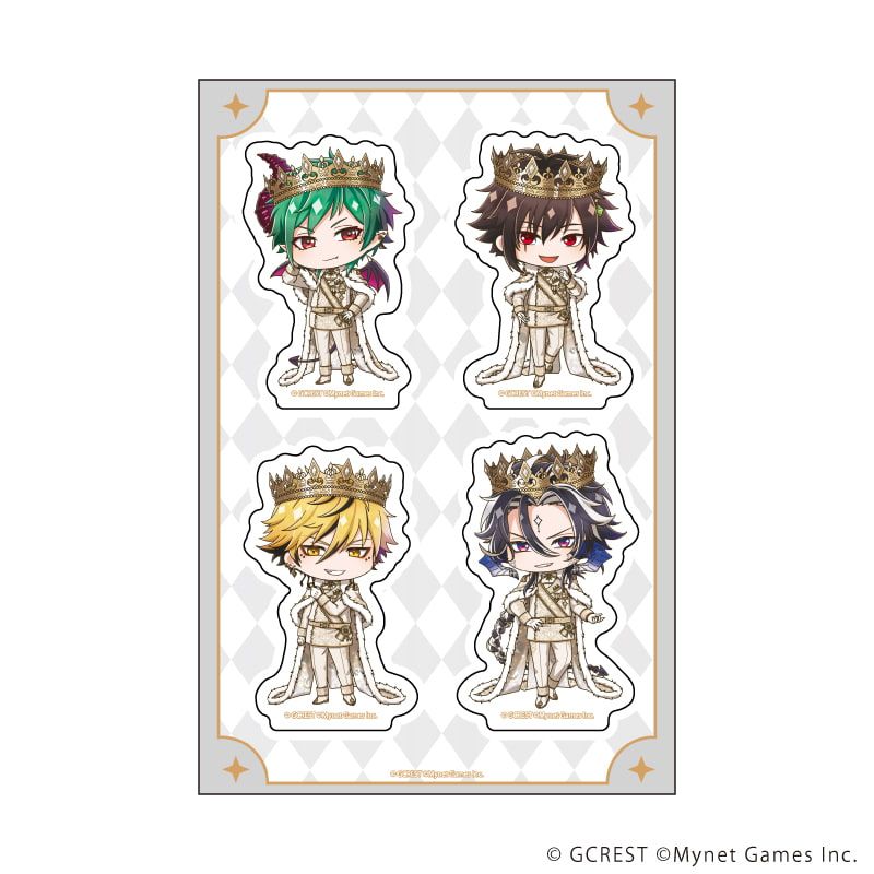 PETANTシール「夢王国と眠れる100人の王子様」15/集合デザインD(ミニキャライラスト)