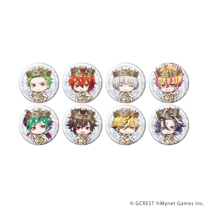 ホログラム缶バッジ(57mm)「夢王国と眠れる100人の王子様」19/コンプリートセット(全8種)(ミニキャライラスト)