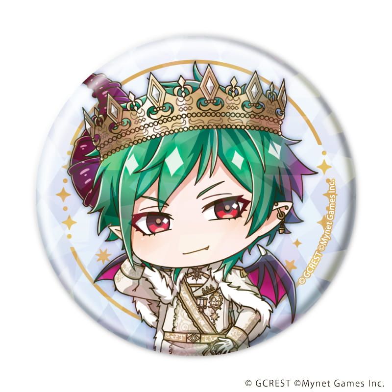 ホログラム缶バッジ(57mm)「夢王国と眠れる100人の王子様」19/コンプリートセット(全8種)(ミニキャライラスト)