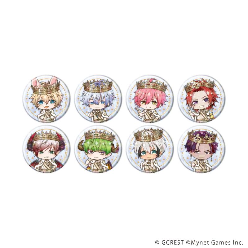 ホログラム缶バッジ(57mm)「夢王国と眠れる100人の王子様」18/コンプリートセット(全8種)(ミニキャライラスト)