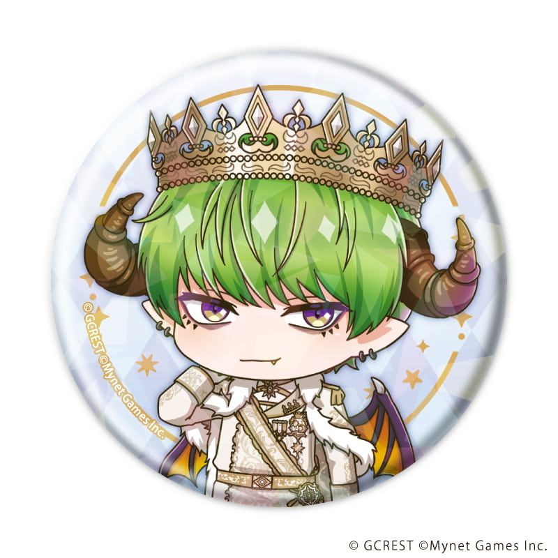 ホログラム缶バッジ(57mm)「夢王国と眠れる100人の王子様」18/コンプリートセット(全8種)(ミニキャライラスト)