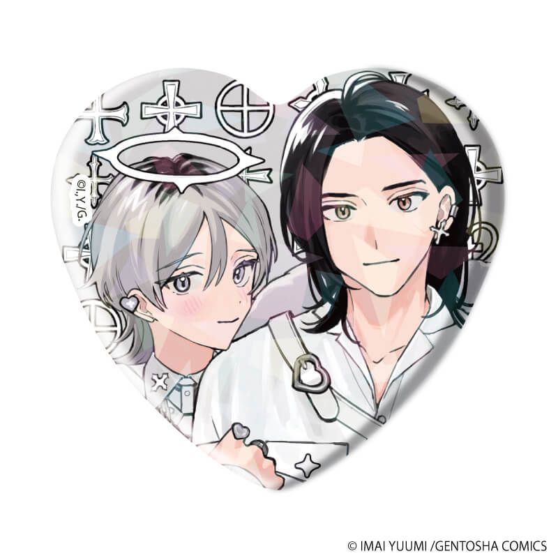 ホログラムハート型缶バッジ「弱虫オメガは溺愛されたい」01/コンプリートセット(全6種)(描き下ろしイラスト)