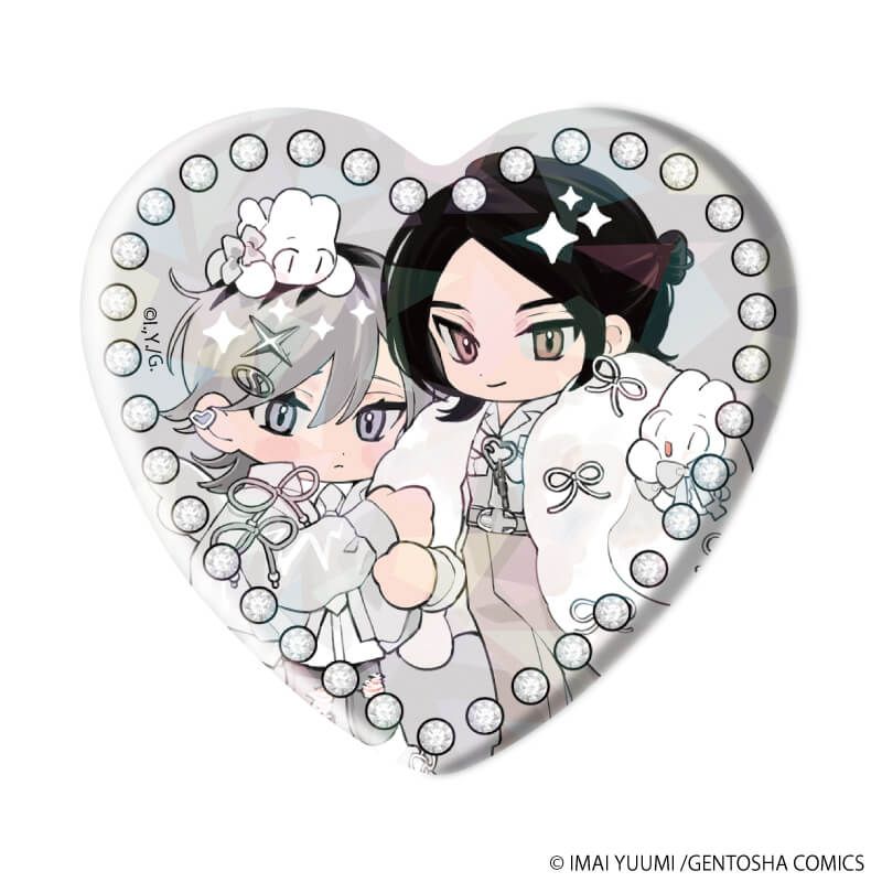 ホログラムハート型缶バッジ「弱虫オメガは溺愛されたい」01/コンプリートセット(全6種)(描き下ろしイラスト)