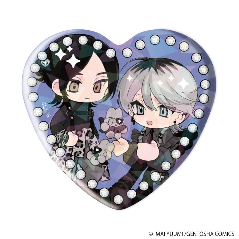 ホログラムハート型缶バッジ「弱虫オメガは溺愛されたい」01/ブラインド(6種)(描き下ろしイラスト)