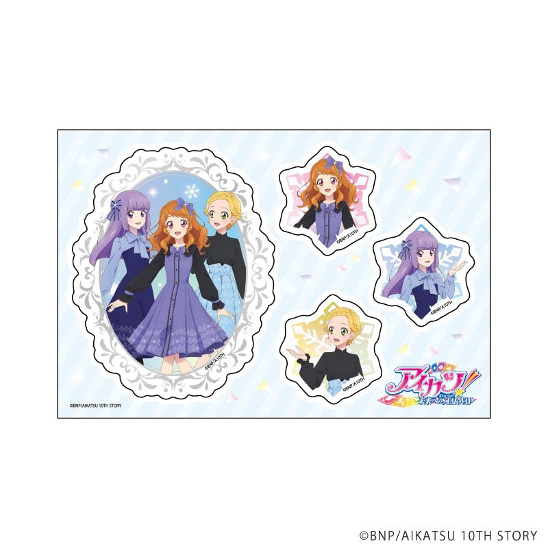 PETANTシール「アイカツ！」13/あかり＆スミレ＆ひなき 雪柄コーデver.(描き下ろしイラスト)