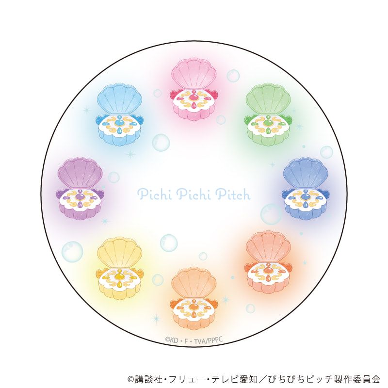 珪藻土コースター「マーメイドメロディーぴちぴちピッチ」01/アクアピッチデザイン(グラフアートイラスト)