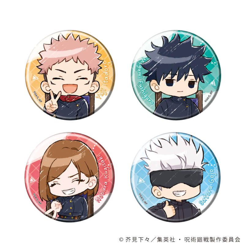 呪術廻戦　トレーディング缶バッジ57mm　グラフアート　【全4種】コンプリートセット
