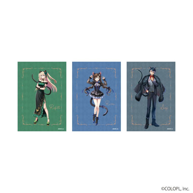 L版ブロマイド3枚セット「クイズRPG 魔法使いと黒猫のウィズ」08/リフィル/リレイ/ジーク(描き下ろしイラスト)