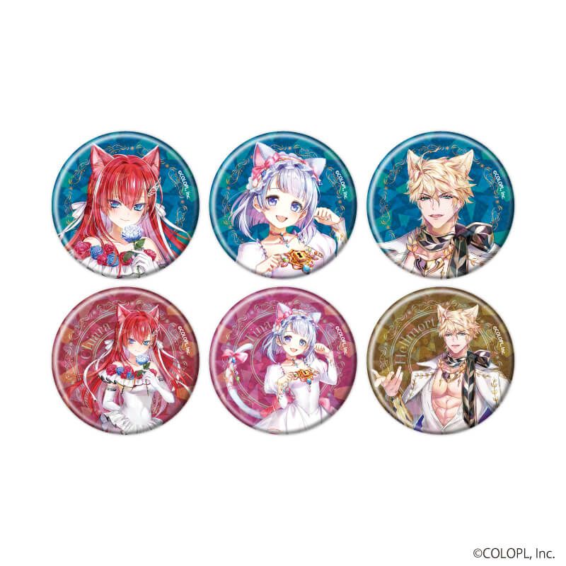 ホログラム缶バッジ(57mm)「白猫プロジェクト」05/猫の日ver. ブラインド(6種)(描き下ろしイラスト)