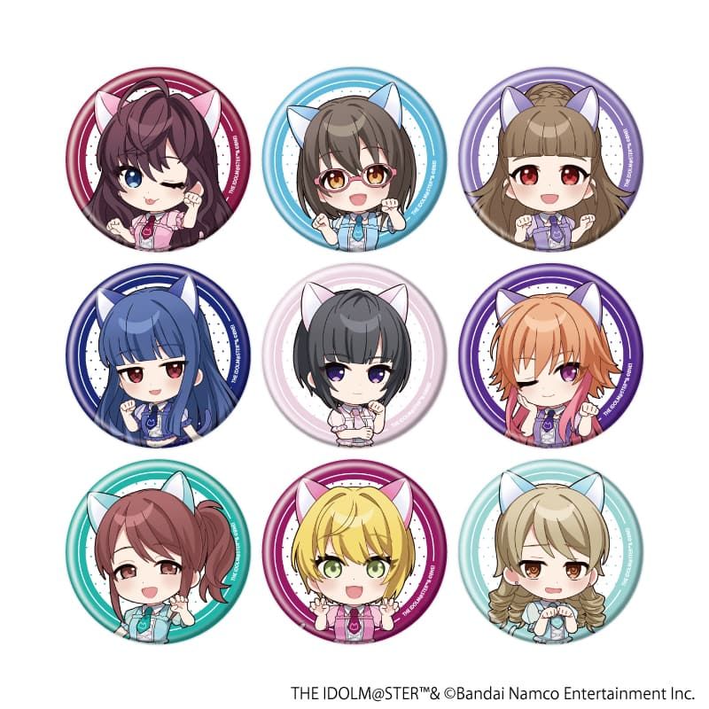 缶バッジ「アイドルマスター シンデレラガールズ」18/猫ver. コンプリートセット(全9種)(ミニキャライラスト)