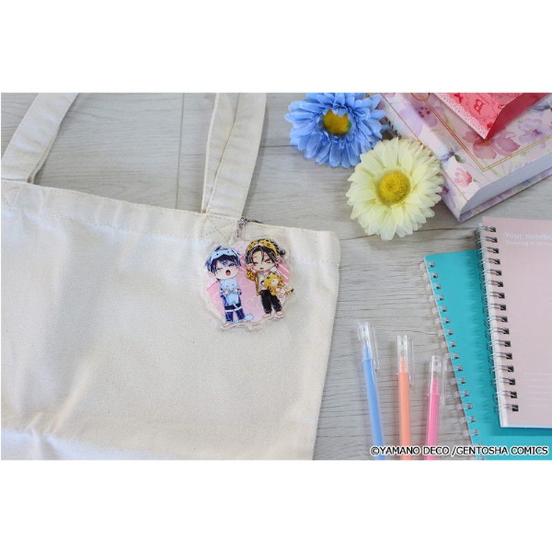 しゅきしゅきMAXハート 山野でこ先生 描き下ろし アクリルキーホルダー【ちびキャラ龍仁＆ちびキャラ虎幸】パジャマver.