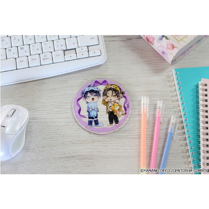 しゅきしゅきMAXハート 山野でこ先生 描き下ろし アクリルコースター【ちびキャラ龍仁＆ちびキャラ虎幸】パジャマver.