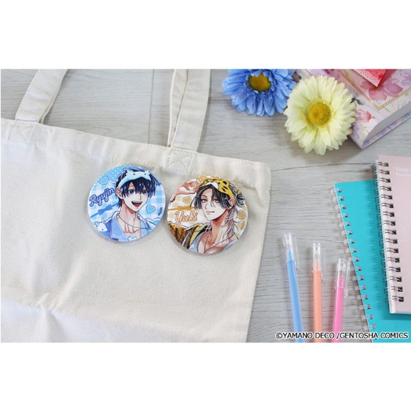 しゅきしゅきMAXハート 山野でこ先生 描き下ろし BIG缶バッジセット【A】 パジャマver.