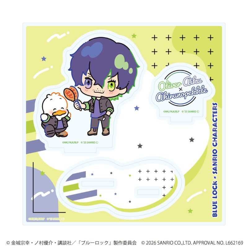 アクリルスタンドプレート「TVアニメ『ブルーロック』×サンリオキャラクターズ」10/オリヴァ・愛空×あひるのペックル(コラボイラスト)