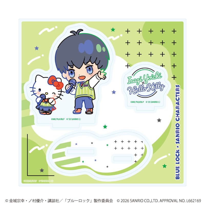 アクリルスタンドプレート「TVアニメ『ブルーロック』×サンリオキャラクターズ」01/潔 世一×ハローキティ(コラボイラスト)