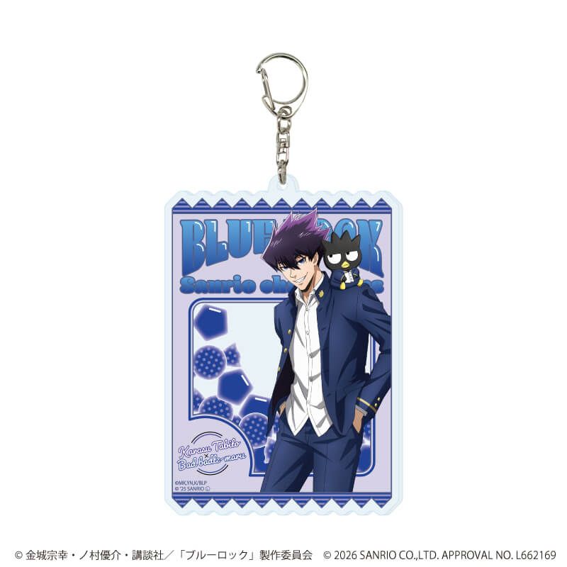 デカアクリルキーホルダー「TVアニメ『ブルーロック』×サンリオキャラクターズ」27/烏 旅人×バッドばつ丸(コラボイラスト)