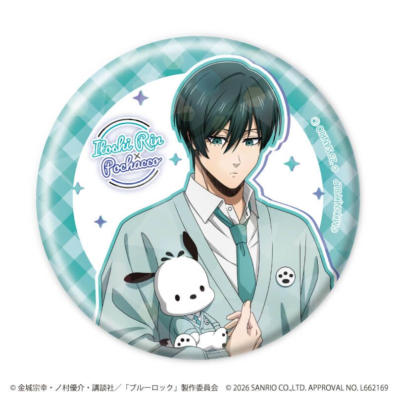 ホログラム缶バッジ(57mm)「TVアニメ『ブルーロック』×サンリオキャラクターズ」03/コンプリートセット(全10種)(コラボイラスト)