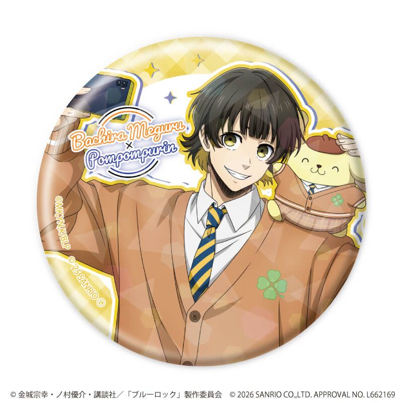ホログラム缶バッジ(57mm)「TVアニメ『ブルーロック』×サンリオキャラクターズ」03/ブラインド(10種)(コラボイラスト)
