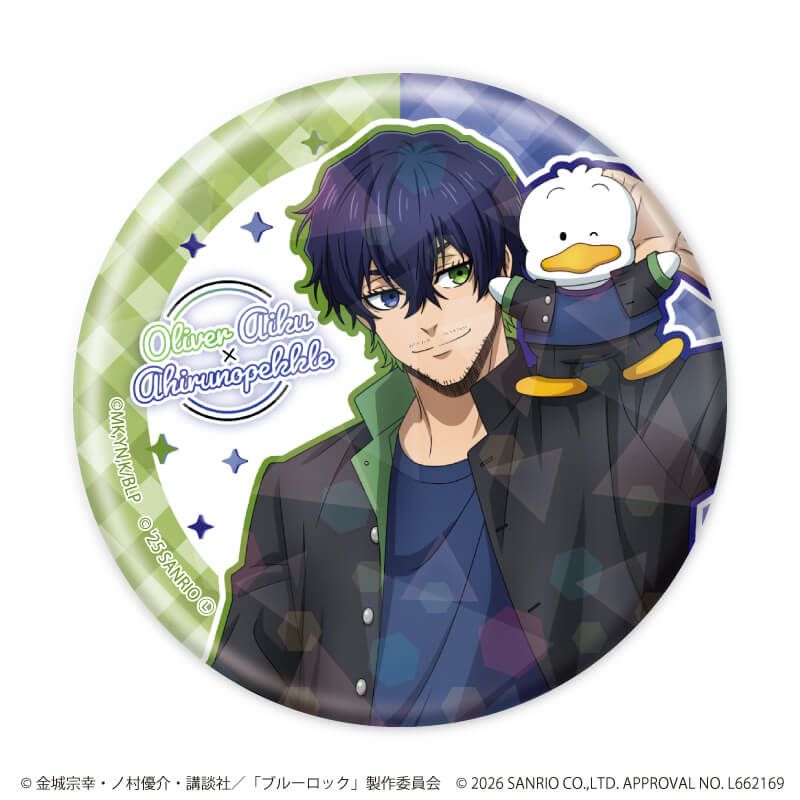 ホログラム缶バッジ(57mm)「TVアニメ『ブルーロック』×サンリオキャラクターズ」03/ブラインド(10種)(コラボイラスト)