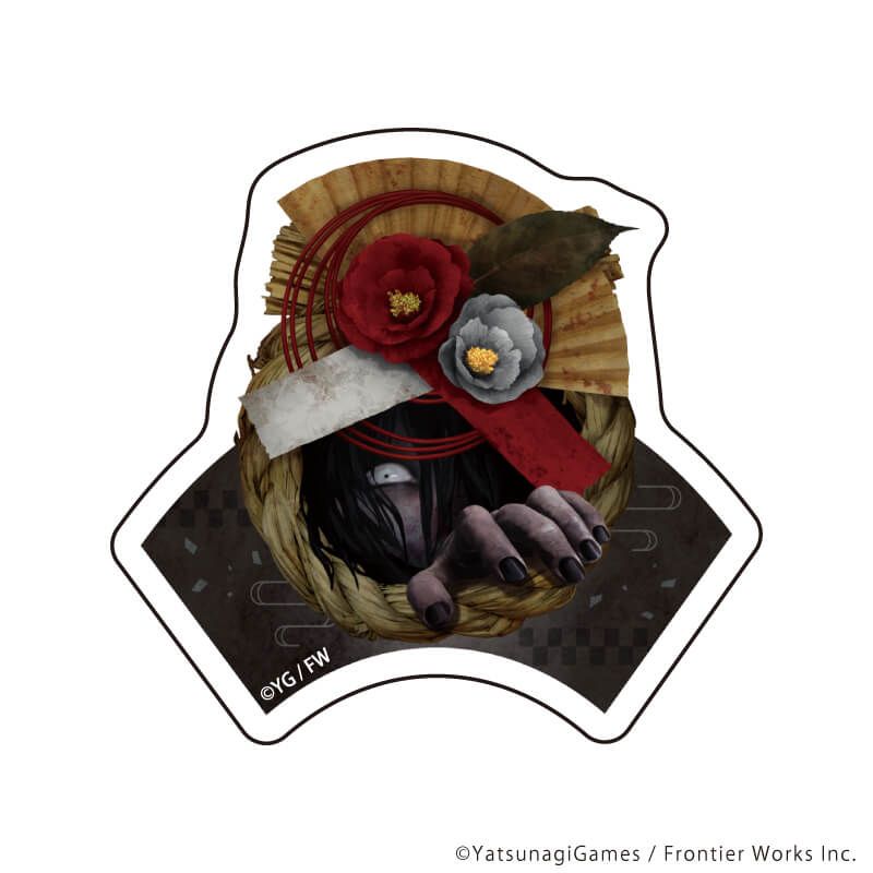 ダイカットステッカー「文字化化」03/隙間の男 正月ver.(描き下ろしイラスト)