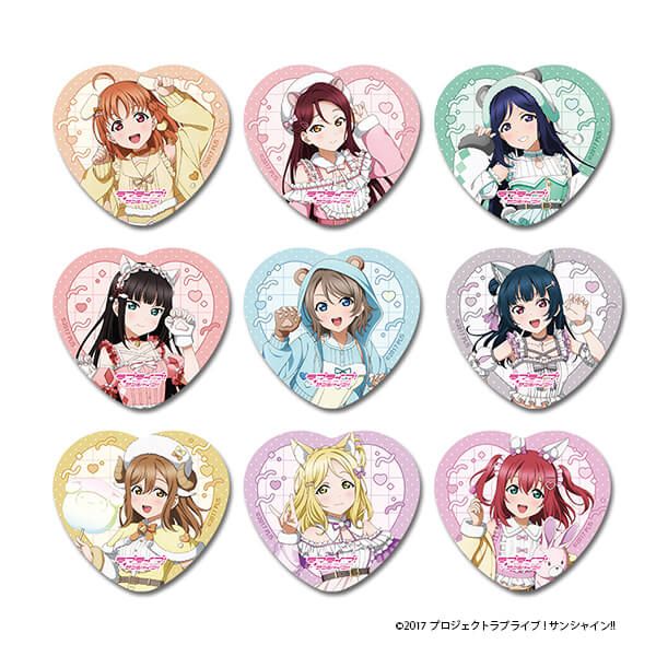 ラブライブ！サンシャイン!! 描き下ろし トレーディングハート型缶バッジ アニマル衣装(BOX)